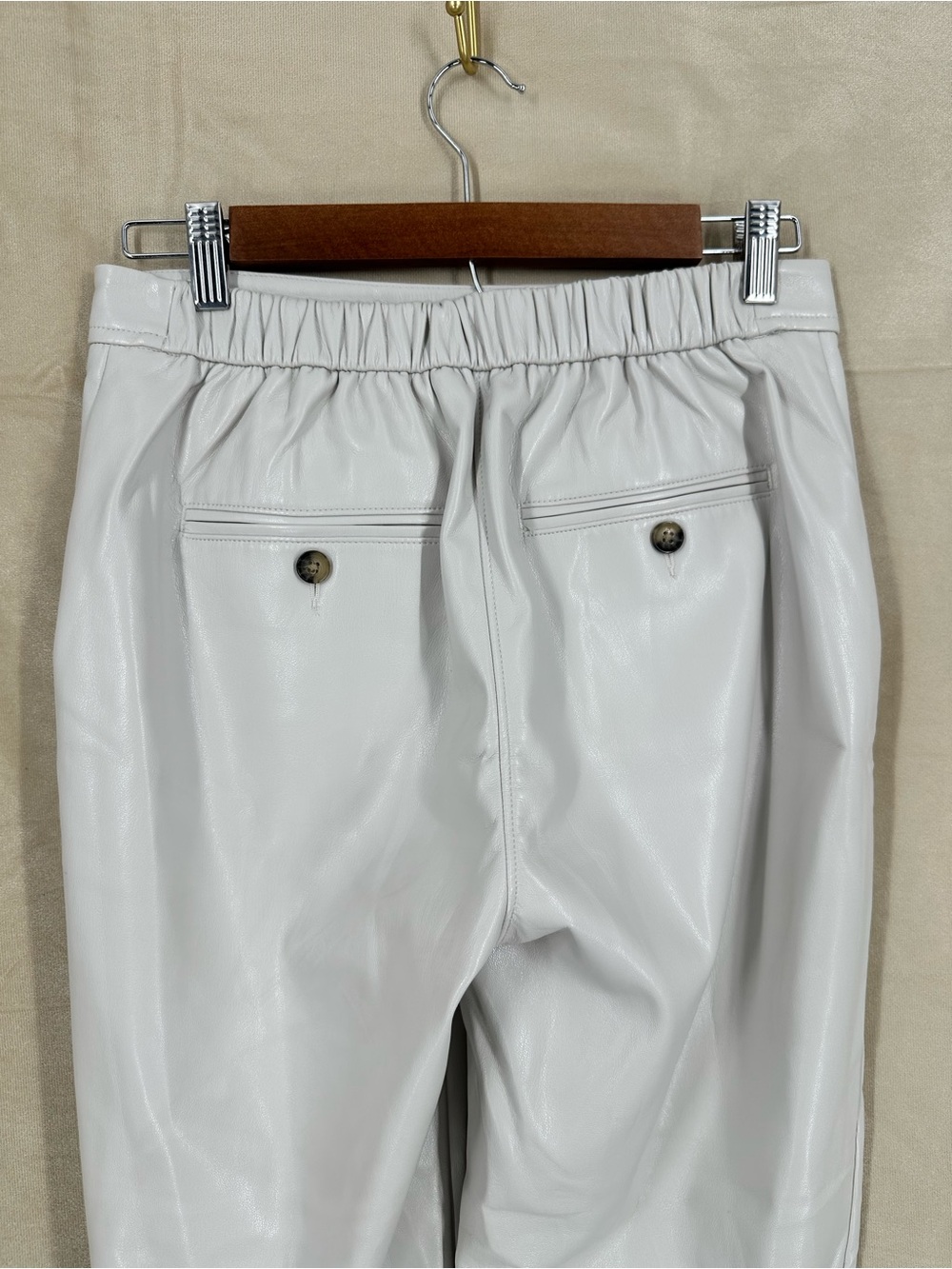 BANANA REPUBLIC Vegan Leather High Rise Tapered Ankle Straight Leg Trousers Pant - Picture 4 of 11